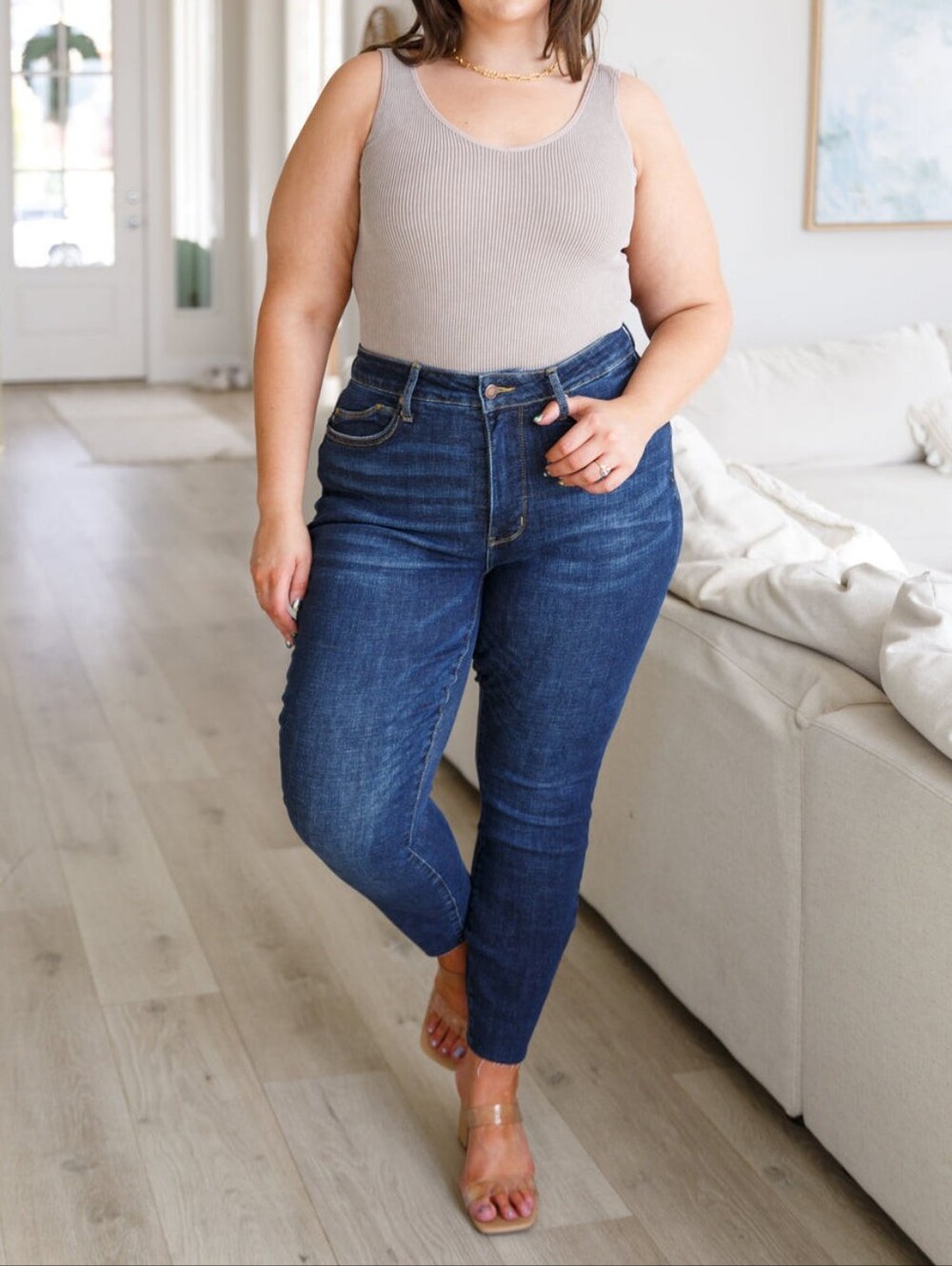 NWT Judy Blue Tummy Control Skinny Blue Denim Stretch Jeans Women 22W JB88527